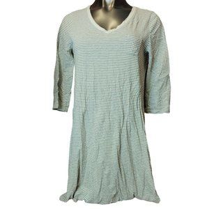 LAUREN RALPH LAUREN Womens L Gray Striped TShirt Tunic Dress